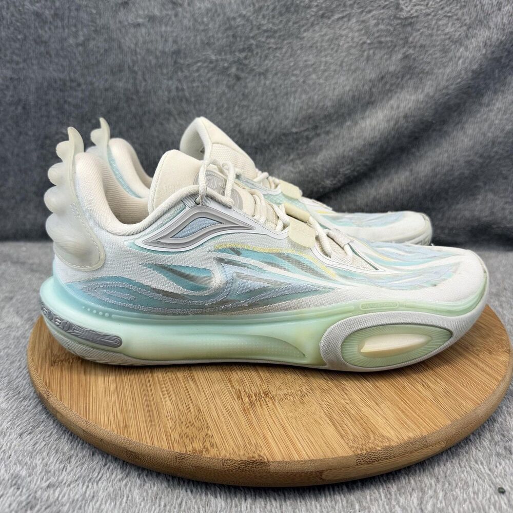 Li-Ning Wade All City Shoe Men Size 9.5 White Teal  Basketball Sneaker ABAT053-4